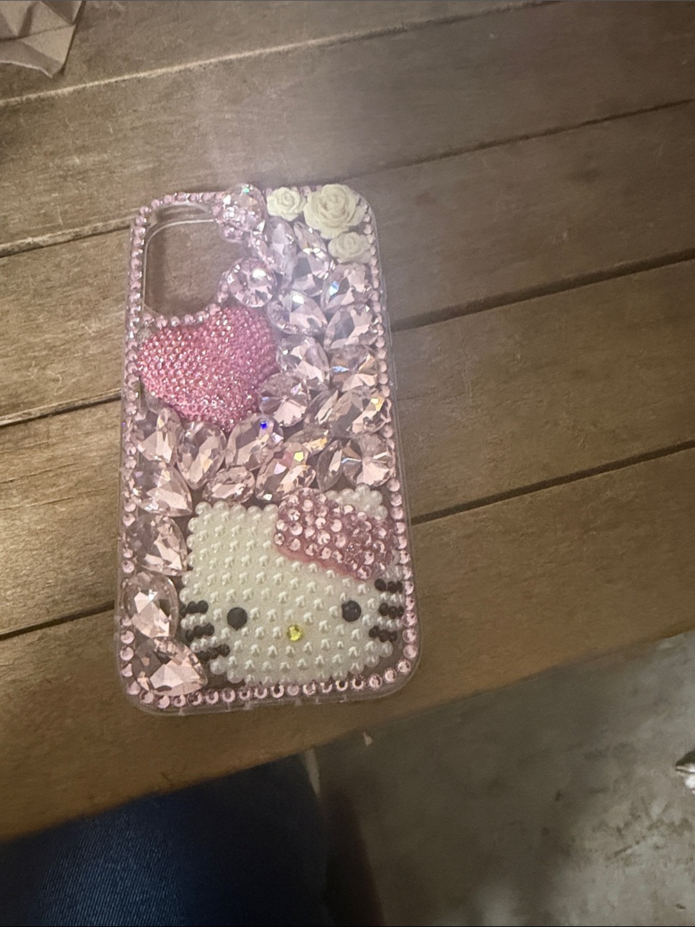 Hello Kitty Pink Crystal & Pearl Bling Phone Case